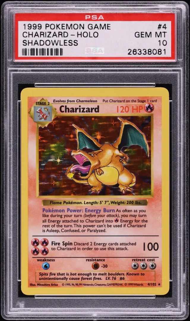 Graded Charizard slab